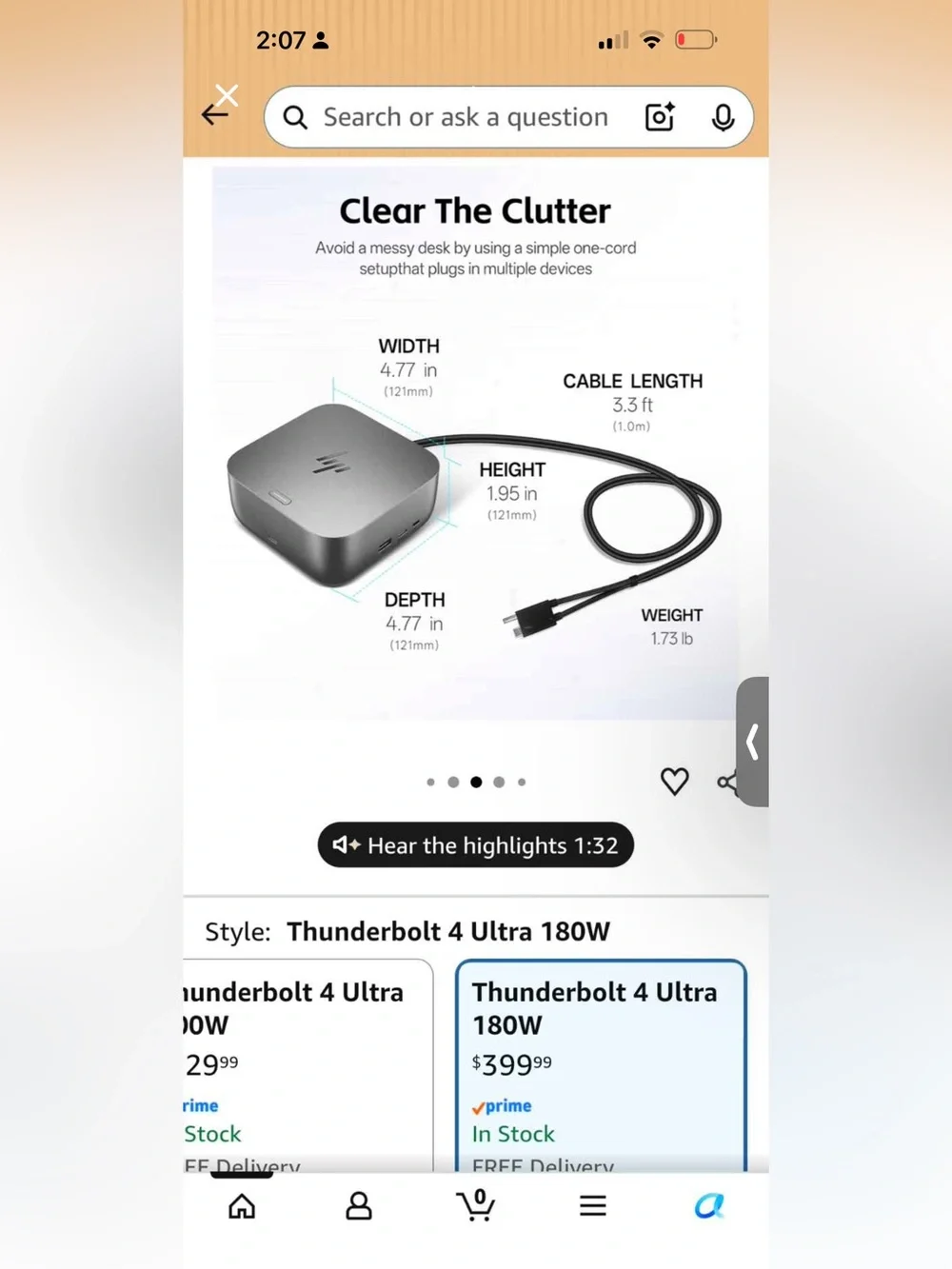 HP Docking Hub in Silver Gray